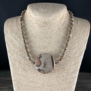 African Map Jasper Gemstone Necklace